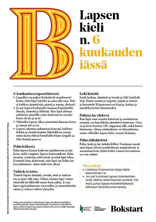 Lapsen kieli n. 6 kuukauden iässä